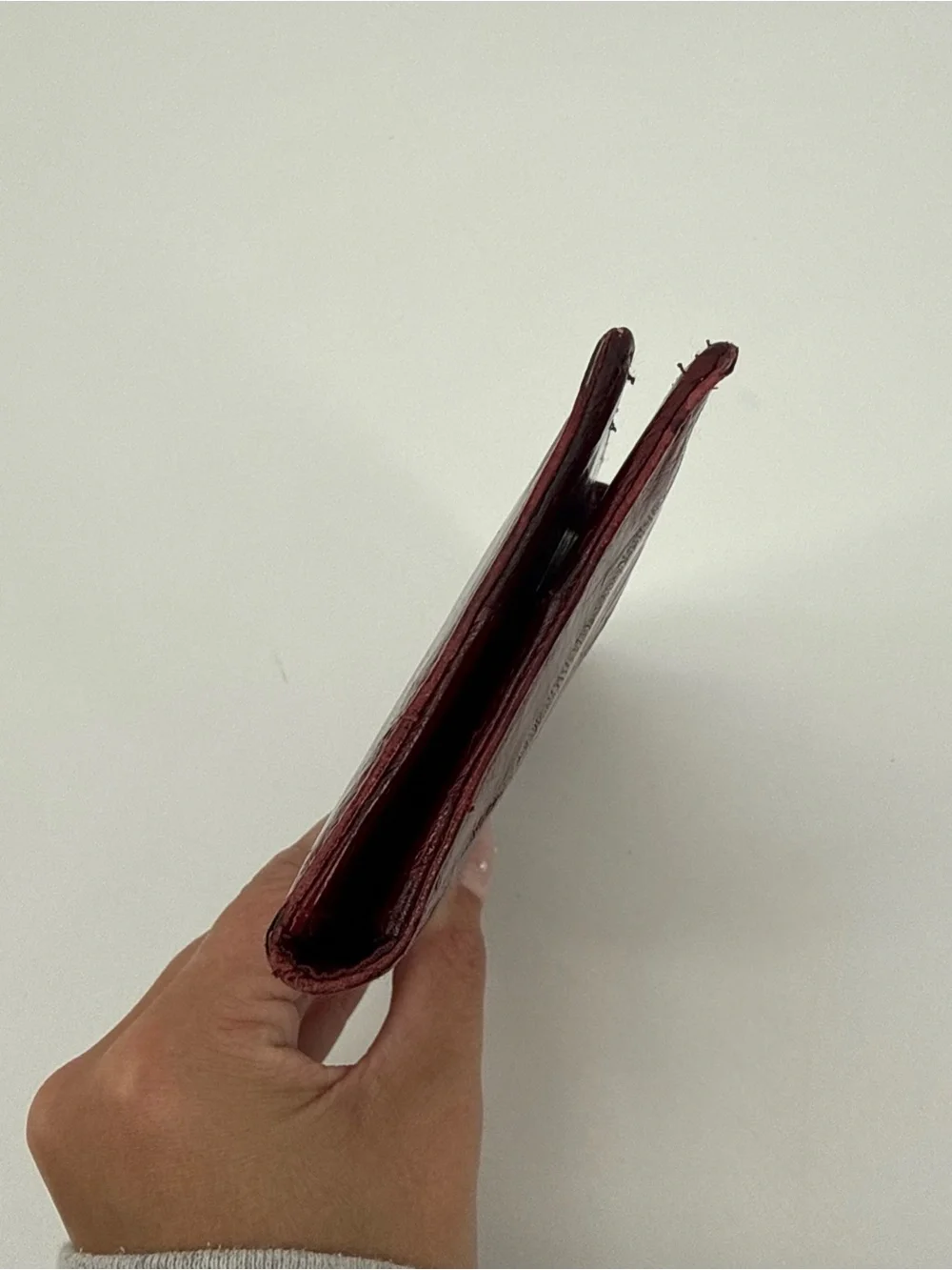 Lee Sands Red Eel Skin Vintage Wallet Korea